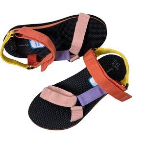 Time and Tru velcro strapped multi-color woman's sandal size 7